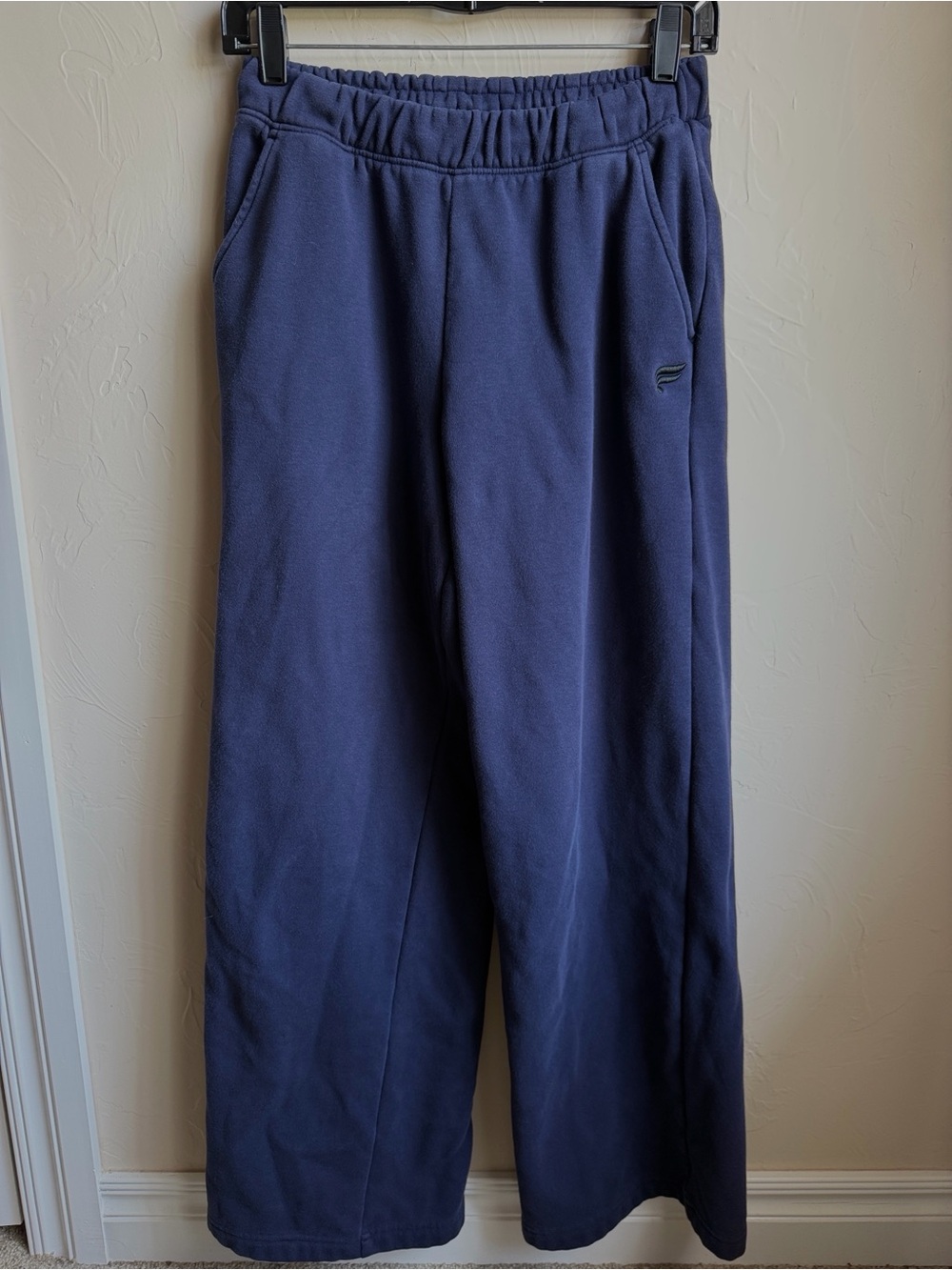 Fabletics Navy Wide-Leg Joggers with Elastic Waist